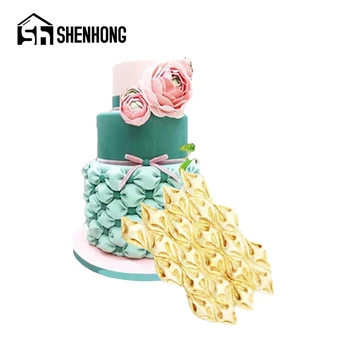 

SHENHONG Fondant Molds Silicone Polymer Clay Cake Moulds Fabric Puff Modelling Paste Dessert Sugar Paste Decor Baking Tools