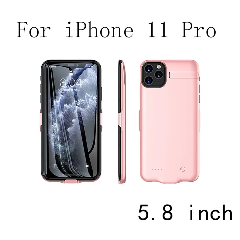 Для iPhone 11 Тонкий чехол для зарядного устройства s power Bank чехол для iPhone 11 Pro Max чехол с зажимом для задней панели чехол с подставкой для зарядки - Цвет: i11 Pro-Rose