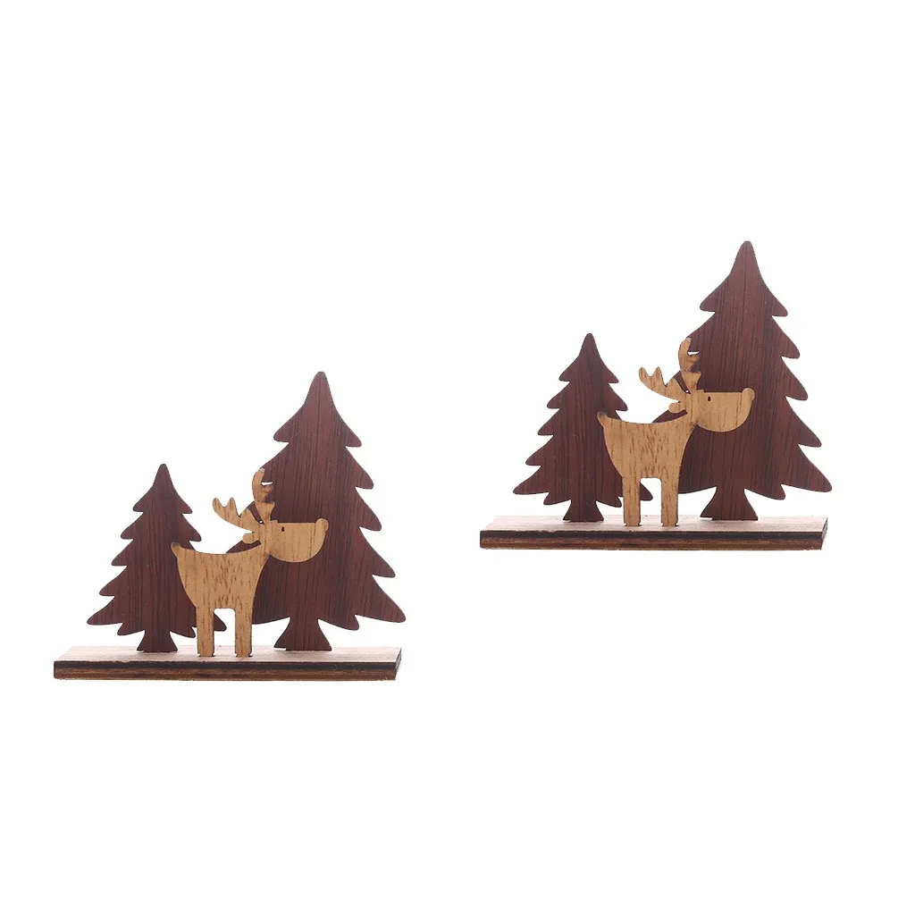 Рождественский подарок высокого качества деревянный мини настольный Лось креативное украшение Новогодний подарок вечерние декоративное украшение для дома# Y