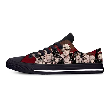 

Japanese Anime Akatsuki Naruto Cool Fashion Funny Casual Canvas Shoes Low Top Lightweight Breathable 3D Print Men women Sneakers
