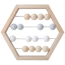 Нордический стиль натуральный деревянный счеты с бисером ремесло Детские Обучающие Игрушки для раннего развития скандинавский стиль Декор детской комнаты