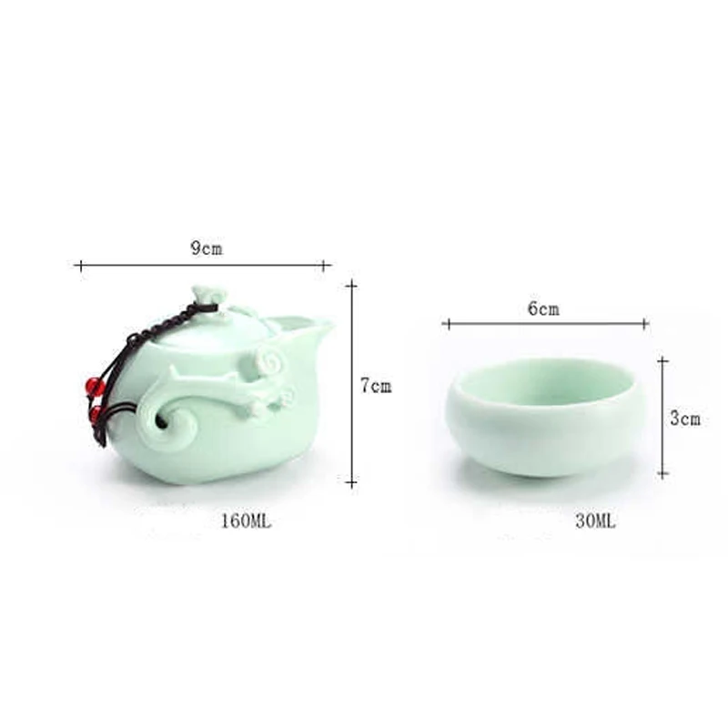 1pot 2cup китайский дорожный чайный набор кунг-фу керамический портативный чайник фарфоровый чайный сервиз чай чашки чайной церемонии чайник