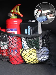 Автомобильная задняя панель, сетчатая подставка, эластичная лента, Волшебная наклейка, универсальная сумка для хранения, карманный автомоб...