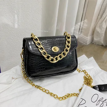 

Luxury Fashion Crocodile Pattern Messenger Bags Elegant Chain Shoulder Crossbody Bags Solid Color Small Square Bags Louis Brand