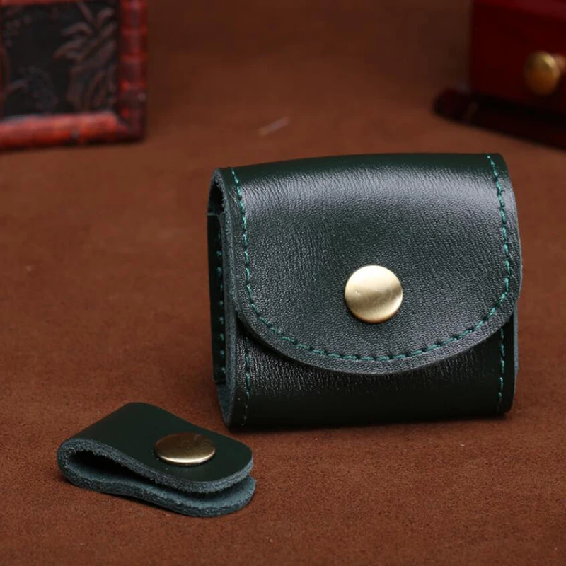 army green LKEEP мини модный кошелек для монет, Винтажный Мужской Женский кошелек из натуральной кожи, многофункциональный женский маленький мешок для монет, карман для ключей, кошельки - Цвет: army green