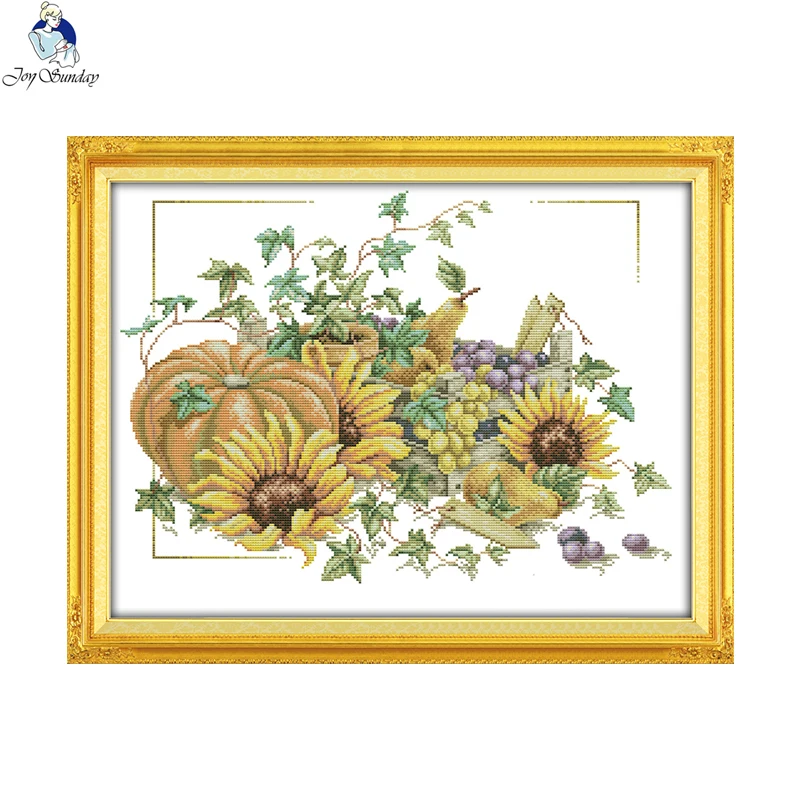 Набор для вышивки крестиком joy Sunday good Aida harvest напечатанный на холсте 14ct 11ct | Дом и