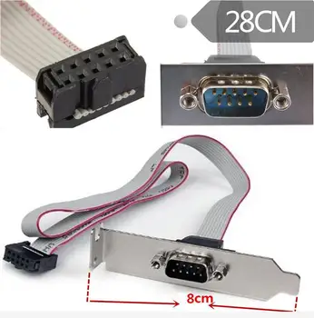 

1 Port DB9 Serial Port Bracket to 10 Pin Header - Low Profile (PLATE 9M16LP)28cm