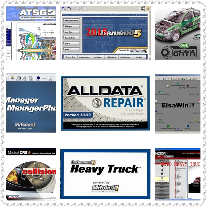 

2020 Hot auto repair software Alldata10.53 AutoData+mitchell on demand 2015+All data+ElsaWin+Vivid for Cars/Trucks free shipping