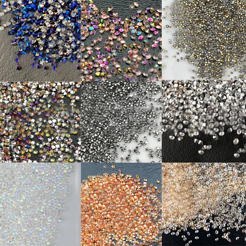 

1440/Bag Multi Size Opal Nail Rhinestones Colorful Crystal Glass Gems For DIY UV Gel 3D Nail Art Decorations Crystal Beads #243