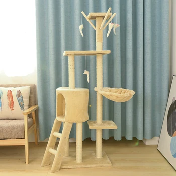 

Cat Climbing Frame Nest Tree Tongtian Column Integrated Board Multi-layer Platform Toy Sisal Villa Supplies