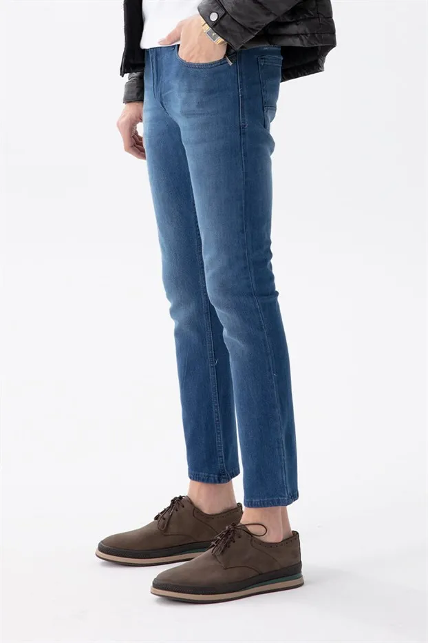 Мужские джинсовые брюки Slim Fit темно-синие | Мужская одежда