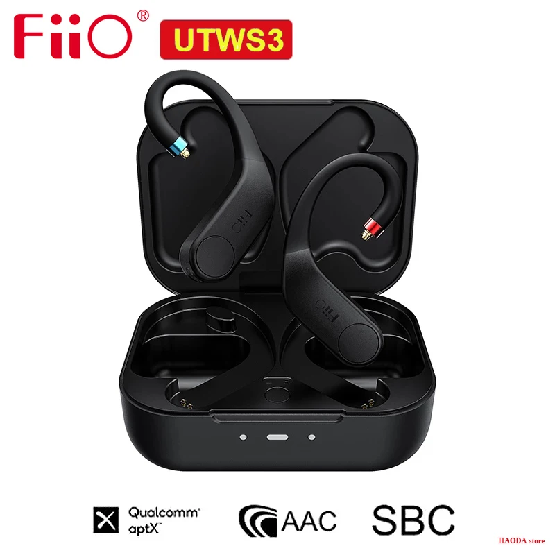 FiiO UTWS3 Eearhook True Wireless Bluetooth Amplifier QCC3020 TPA6140A2 Amplifier Support App Control come with charging case