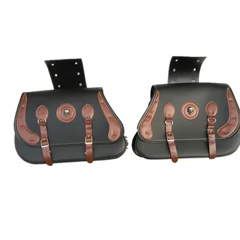 

Universal Motorcycle Saddlebag PU Leather Clinch Bolt Saddle Bag Side Tool Luggage Storage Bag for Harley 750 883