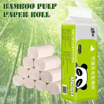 

Portable 10 Rolls 4-Ply Toilet Towel Soft Household Useful Toilet Paper Tissue Natural Pulp Paper Rolls Kitchen Bathroom Paper
