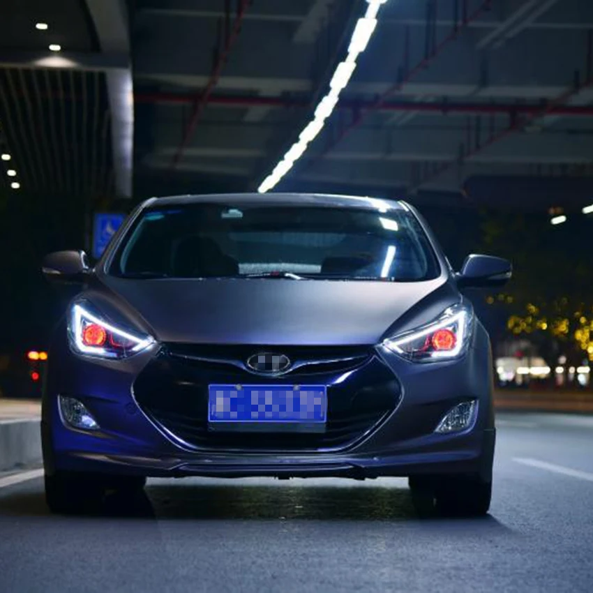 VLAND завод для автомобильных головных ламп Elantra светодиодные фары 2012 2014 2015 с DRL