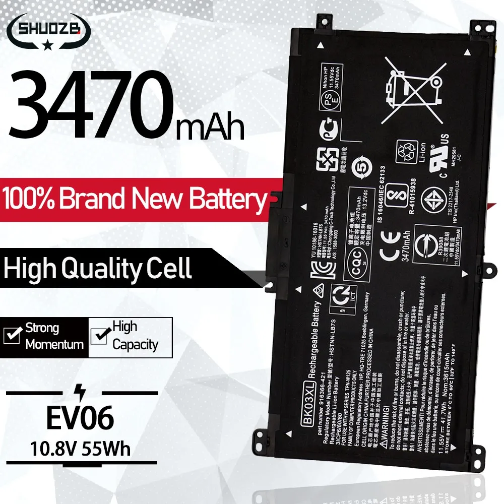 Аккумулятор для ноутбука BK03XL HP Pavilion 14-BA001ns X360 14 м 14-BA000 1/2/4/4/4/5 OEM/14/14/14 1/4/916366 OEM/ba033tx |