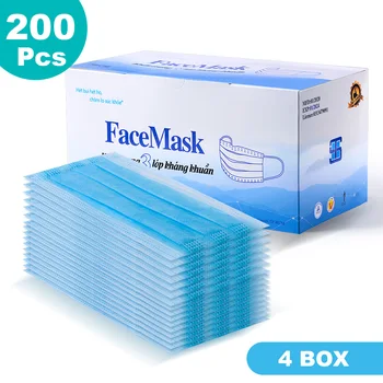 

200pcs 3 Ply Disposable Protective Face Mask Filter Safe Non-woven Fabric Anti Haze Anti Pollution Dustproof Mouth Face Masks