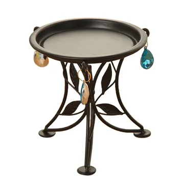 

VICTMAX Wrought Iron Mini Table Planter Stand Flower Pot Holder Home Garden Decor - Black