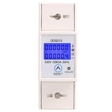 Elektrische Meter Einphasig Energie Taste Klar Energy Meter Power Verbrauch Wattmeter Din-schiene Digital DDS015 LCD 5-80A 230V