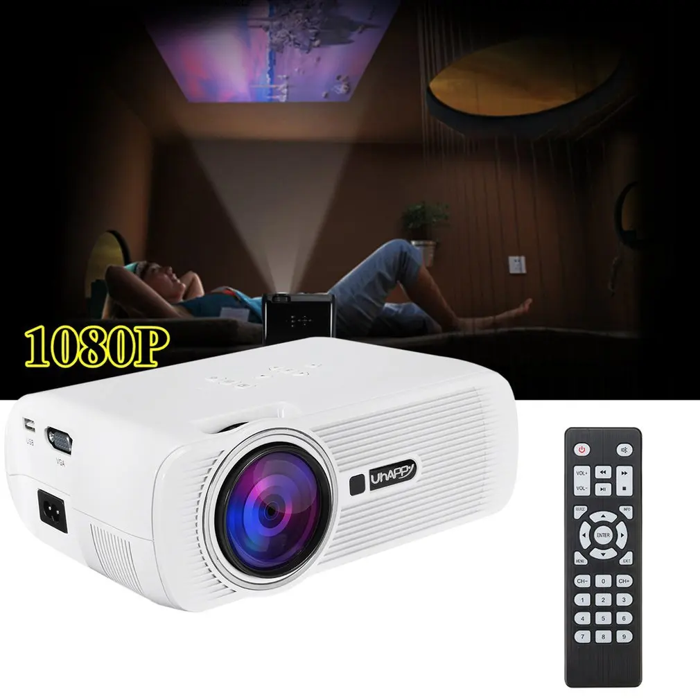 СВЕТОДИОДНЫЙ цифровой проектор для Android 4,4 U80 1080P HD медиаплеер устройство для домашнего кинотеатра мини-проектор EU US UK AU Plug
