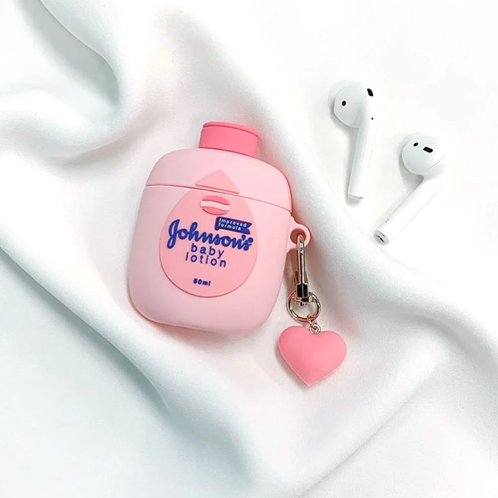 Новый чехол для наушников с Сердце брелок Airpods 2 милый розовый Силиконовый