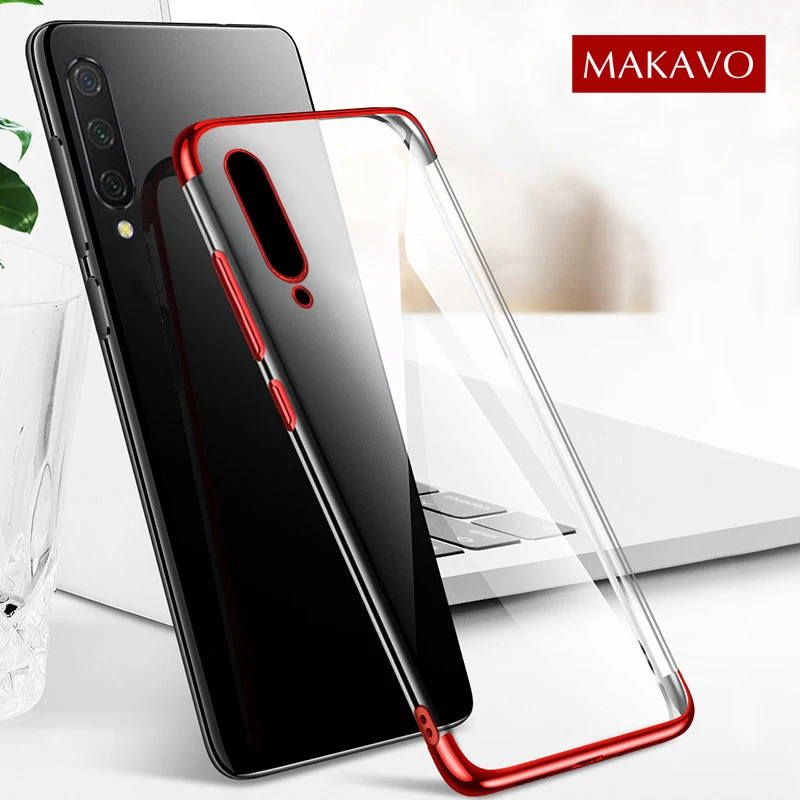 Чехол MAKAVO для Xiaomi Mi A3 CC9 мягкая прозрачная задняя крышка с покрытием чехлы
