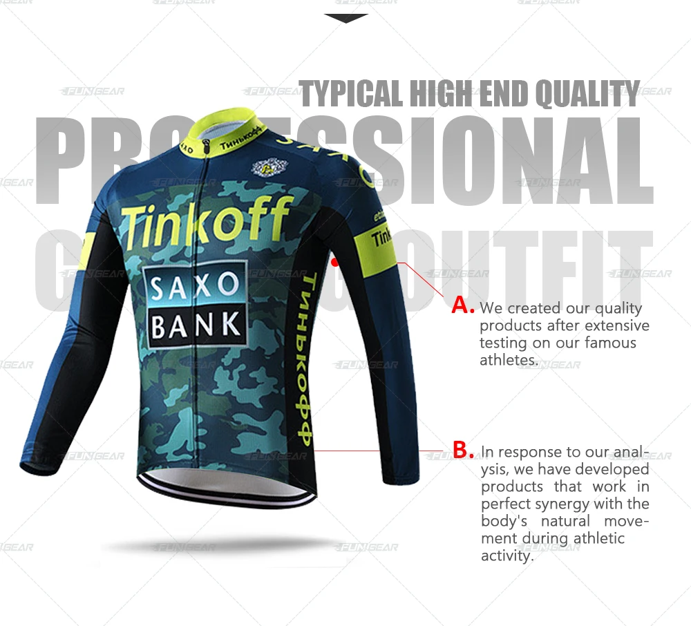 Pro Team Tinkoff зимняя одежда для велоспорта с длинными рукавами, комплект из Джерси, теплая флисовая MTB велосипедная одежда для мужчин, форма для шоссейного велосипеда