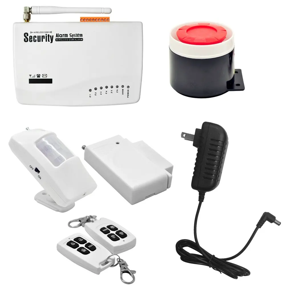 

Wireless GSM Home Security Burglar Alarm System Auto Dialler SMS SIM Call 433MHz Frequency Support Remote Control Hot Sale