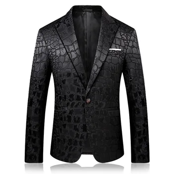 

PYJTRL Trend Male Quality Fashion Casual Jacquard Blazers Blazer Men Veste Costume Homme