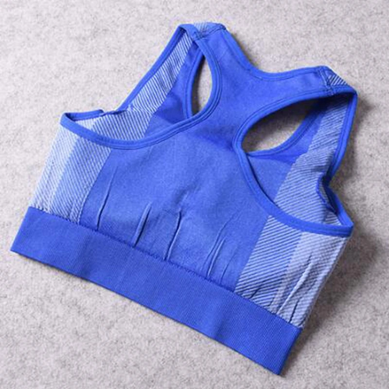 Blue bra Фитнес энергии бесшовный бюстгальтер для занятия йогой Для женщин тренажерный зал Фитнес Йога костюмы Высокая Талия Леггинсы для йоги Комплект Одежда женская одежда для бега спортивная брюки для девочек - Color: Blue bra