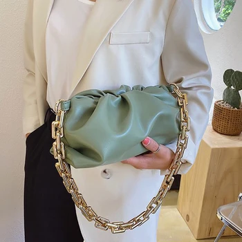 

Chain PU Leather Bag For Women Summer Armpit bag Lady Shoulder Handbags Female Solid Color Travel Hand Bag A102606