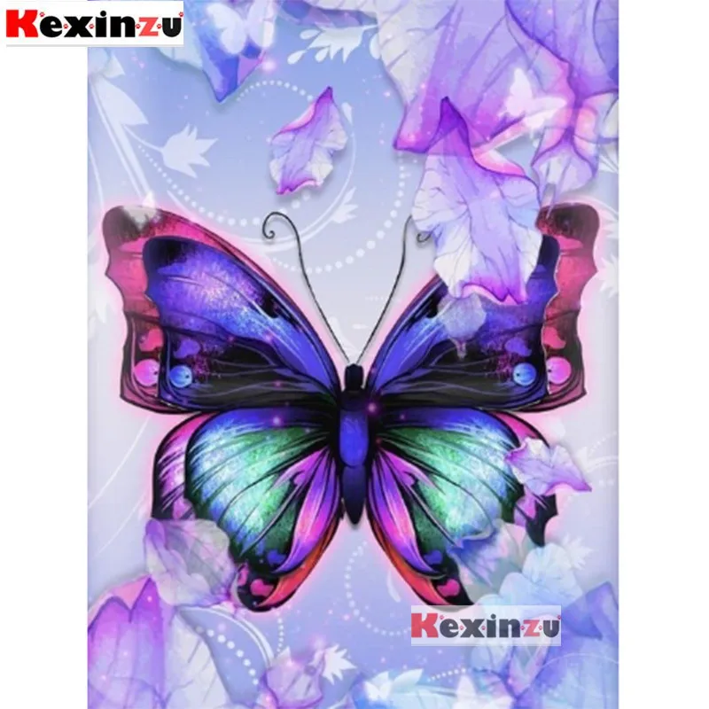 

5D DIY Full round square Diamond Painting butterfly Flower pattern Mosaic Handmade Embroidery Decor Home Picture Of Rhinestone