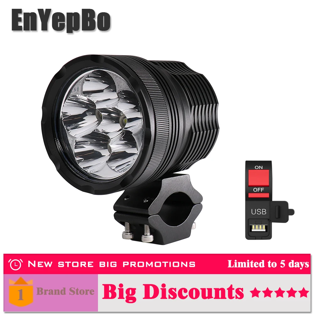 

1x Universal LED headlights fog lights white yellow for SUV Motor vehicle Yamaha Kawasaki BMW Honda KTM Motorcycle Accessories