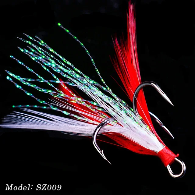 20pcs/lot Fish hook 2 4 6 8 10# Black /Red Fly Fishing Hook with 25 Colors Feather Fishing Tackle High Carbon Steel Barbed Hooks SZ009