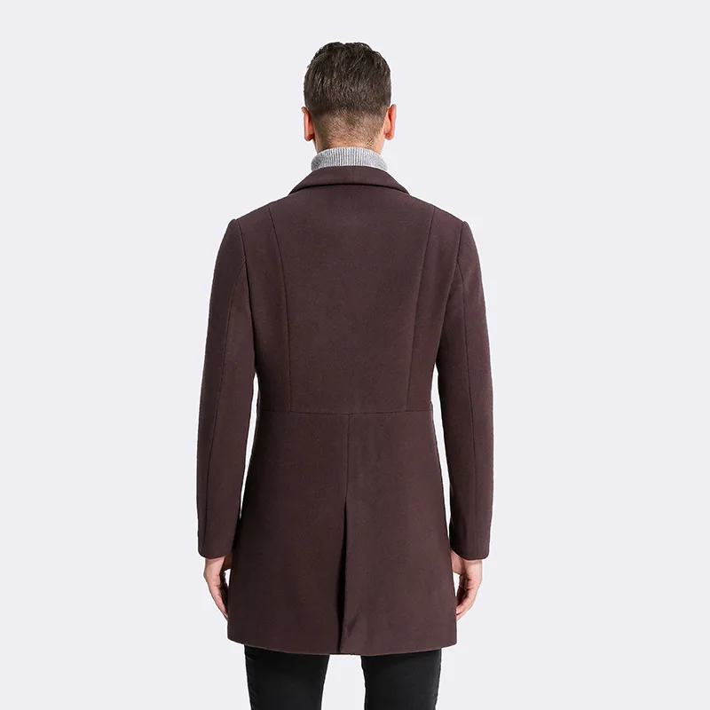 

Black Woolen Coat Man 2020 Autumn Winter Fashion Korean Men's Jackets Overcoat Abrigo Hombre KJ258