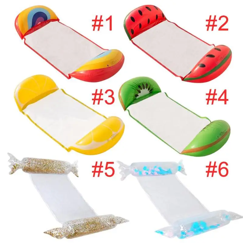 1PC Inflatable Pool Float Bed Water Sport Recreation Floating Row Foldable Floating Bed Recliner Seat Water Relaxation Swimming