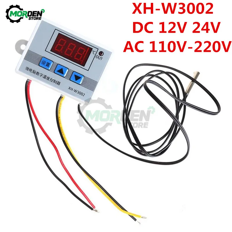 

XH-W3002 W3002 W3001 DC 12V 24V AC 110V-220V LED Digital Thermoregulator Thermostat Temperature Controller Meter Heating Cooling
