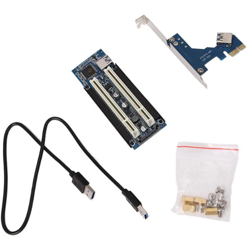 Pci-E Express X1 на двойной подъемник PCI удлинительная карта адаптера с 1 м Usb3.0 кабель для Win2000/Xp/Vista/Win7/Win8/Linux