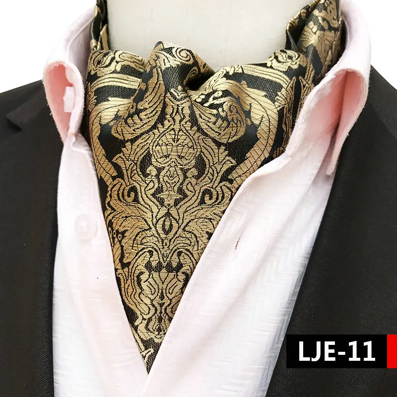 Neck Tie Мужской галстук из полиэстера и шелка с цветочным узором, Пейсли, в полоску, в горошек, Аскот, на шею, британский жаккард, деловой, свадебный галстук, галстук - Цвет: Neck Tie