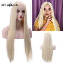 AISI QUEENS, Длинные прямые 613 блонд, кружевные парики для женщин, розовый, черный, синтетические парики на кружеве, средняя часть, натуральные парики для косплея