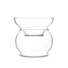 1х термостойкий прозрачный стеклянный чайный фильтр-Воронка с круглой подставкой