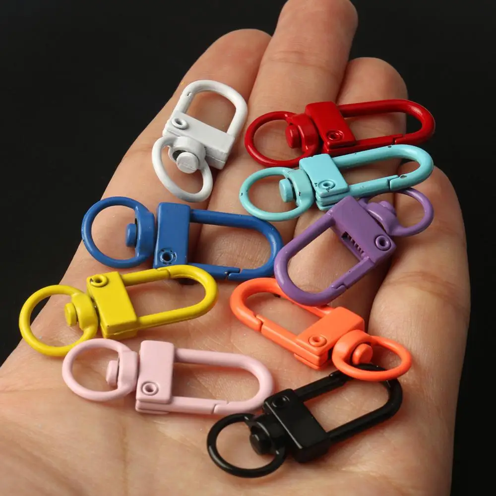 10PCS Colorful Key Chain Ring Metal Lobster Clasp Clips Bag Car Keychain DIYJewelry Accessories