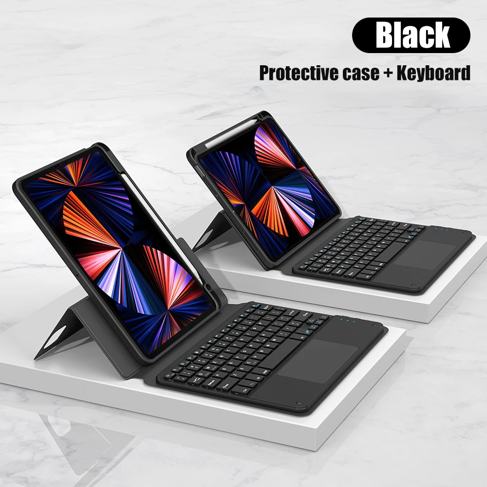 Magnetic Flip Case For iPad With Wireless Keyboard