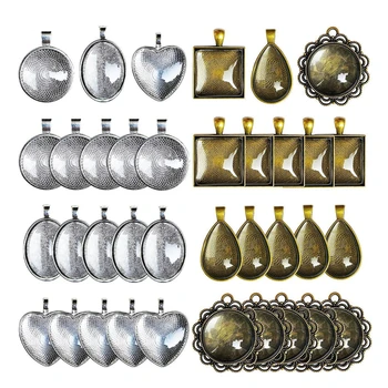 

5pcs/lot 6 Styles Cabochon Base Setting For Pendant Necklace Bracelet DIY Jewelry Making Findings Handmade Accessories Wholesale