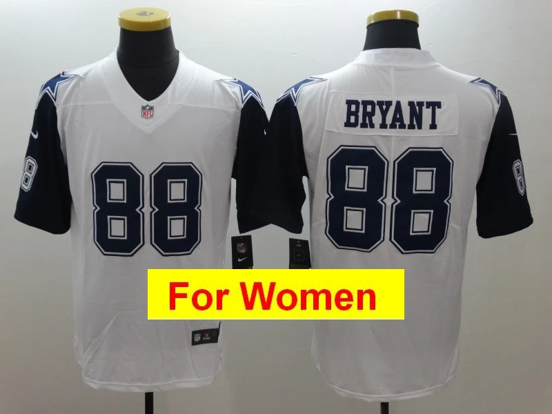 Слоновая кость Женские футболки Dallas#88 Dez Bryant Game color Rush - Цвет: Слоновая кость