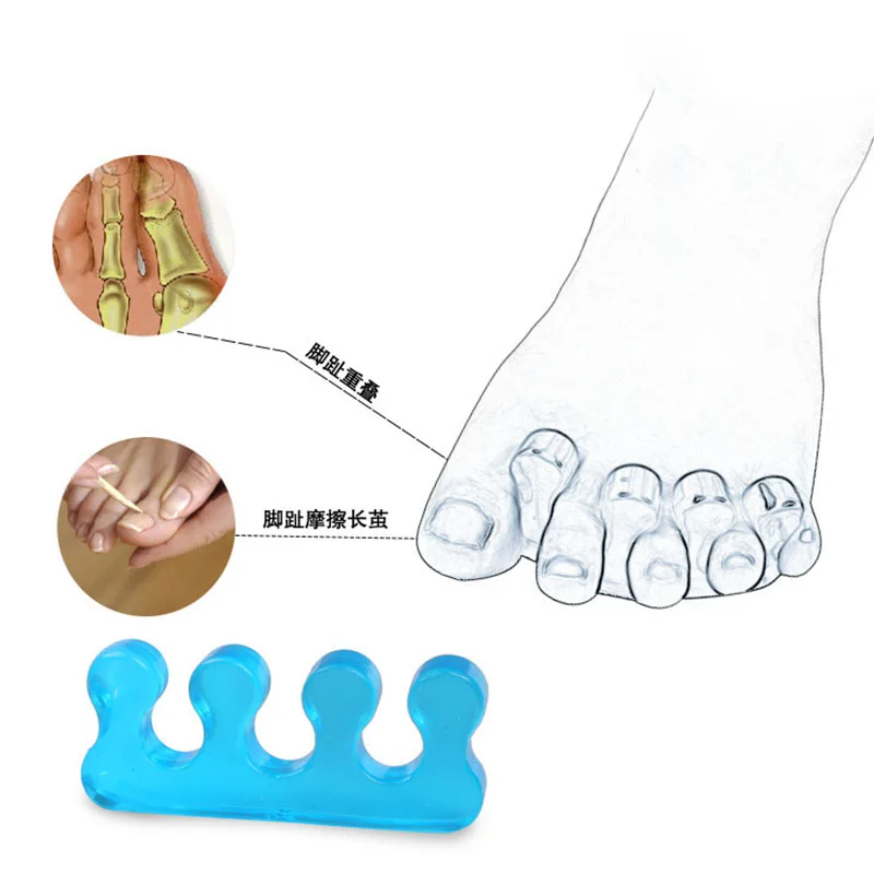 Toe Separator Soft Silicone Toe Separators Flexible Finger Spacer Correctors 2PCS Manicure Pedicure Nail Tools nail art tools toe separators toe spreader finger toe separator