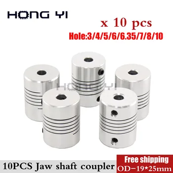 

Free shipping 10PCS wholesale Dropshipping CNC Motor Jaw Shaft Coupler 5mm To 8mm Flexible Coupling OD 19x25mm 4/ 5/6/6.35/8