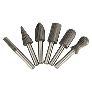 

6pcs/Set High Carbon Steel Rotary File Milling Cutter Wood Drill Bit Grinding Hand And Power Tool Accessories