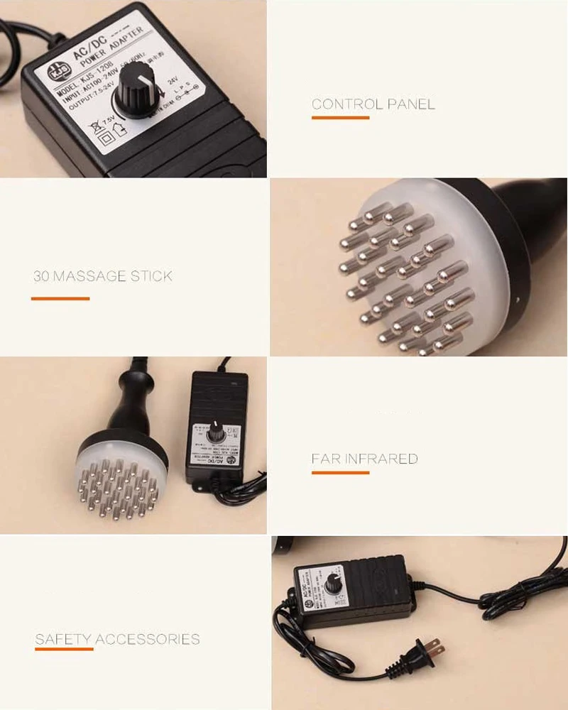 Meridian Brush, Infrared Micro-Electric Heating Health Scraping Device Slimming Body Brush, Gentle Natural Cellulite Massager