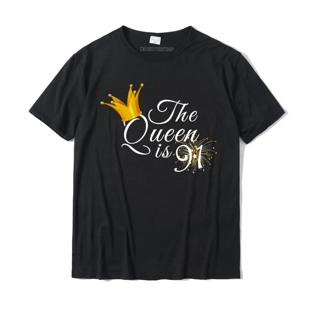 91st Birthday Gifts Ideas For Mom Grandma The Queen Is 91 Short Sleeve  T-Shirt Casual Tops & Tees Cotton Men's Tshirts Faddish - AliExpress